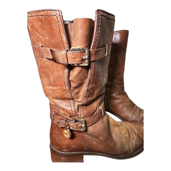MICHAEL Michael Kors Blake Boot 7.5 M Brown winter Boot Buckles Calf - Picture 8 of 16